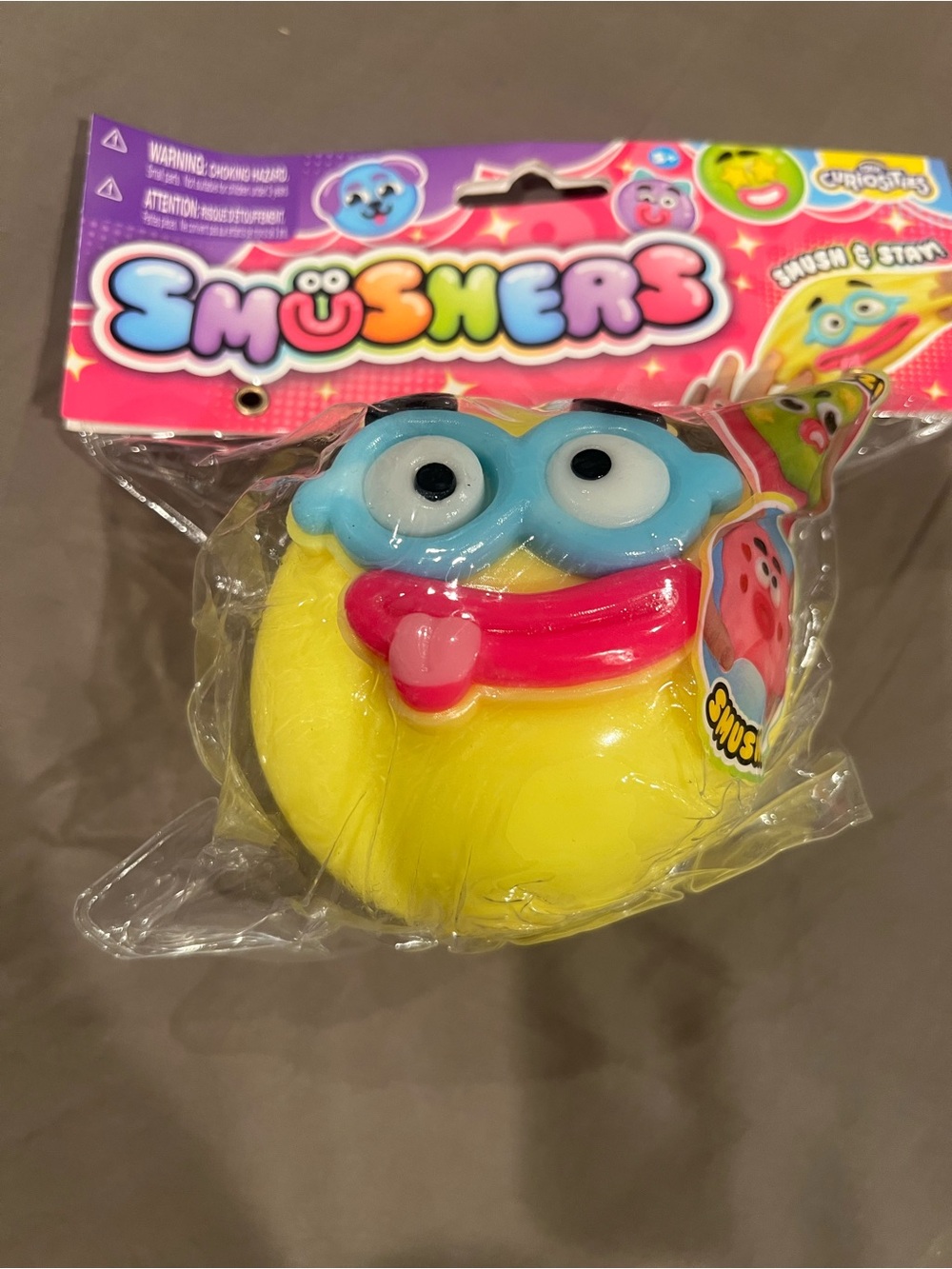 Smushers Yellow Funny Face Squishy Toy